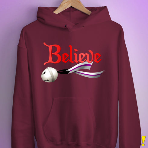 Believe Demisexual Pride Jingle Bell Hoodie - Maroon